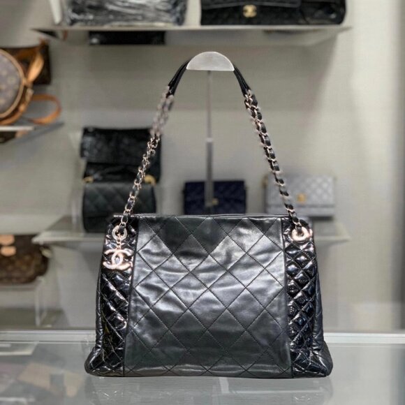 Authentic Chanel Quilted Soft Shopping Tote Bag - Picture 2 of 7